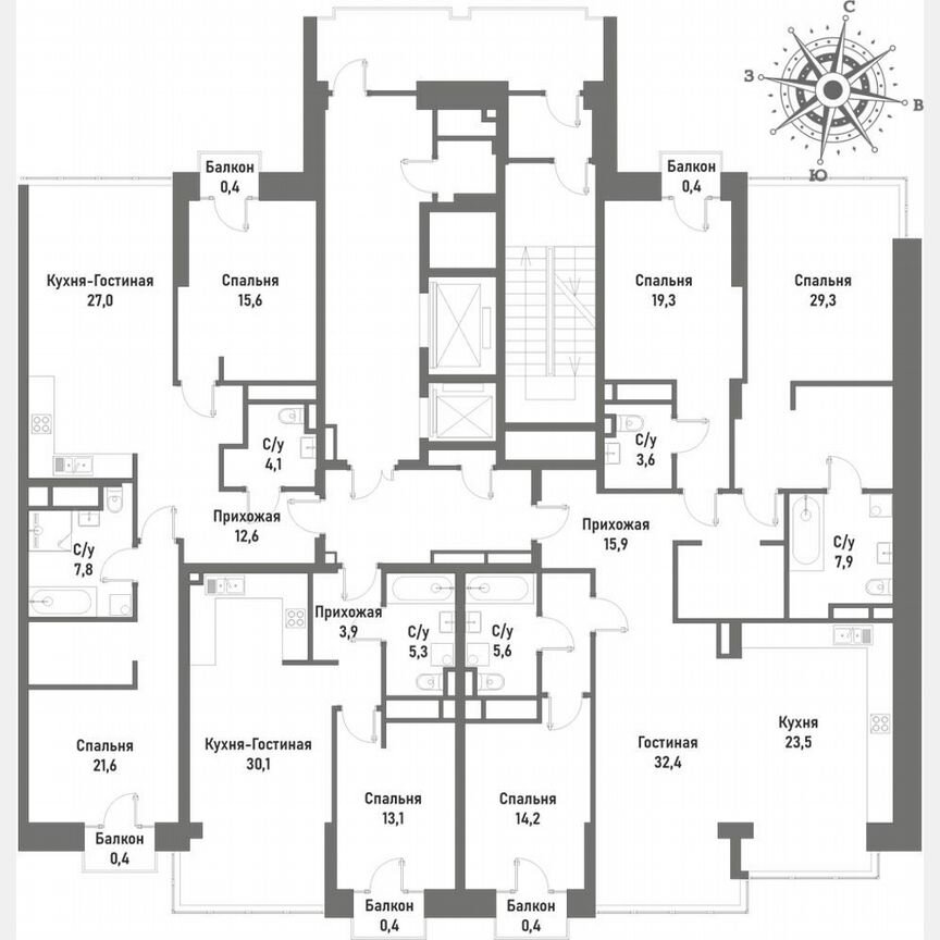 3-к. квартира, 152,5 м², 10/14 эт.