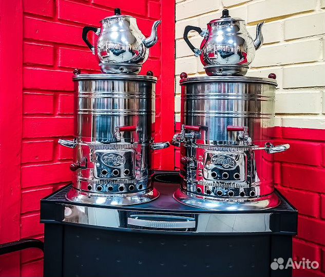 Самовар на дровах нержавейка 8 л, Турция