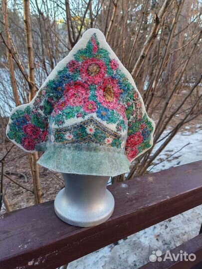 Банная шапка для женщины, кокошник