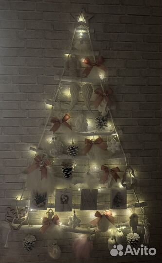 Елка деревянная на стену