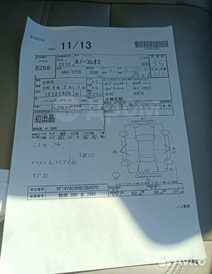 Подсветка номера Renault Koleos HY0