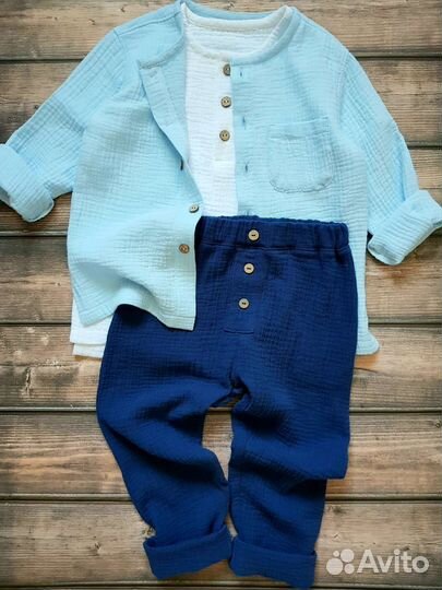 Одежда из муслина, брюки, футболка, муслин