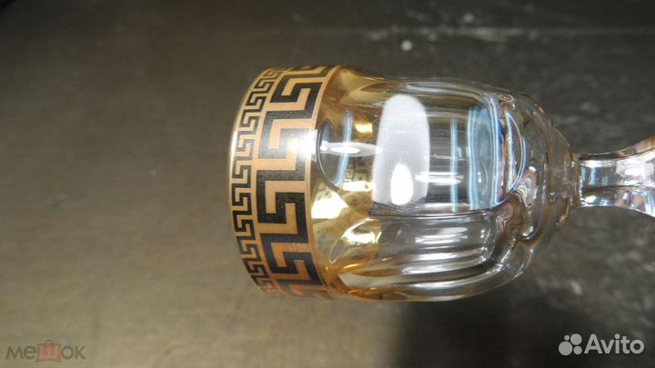 Рюмки Чехия Версаче 6 шт.Позолота Родная Коробка