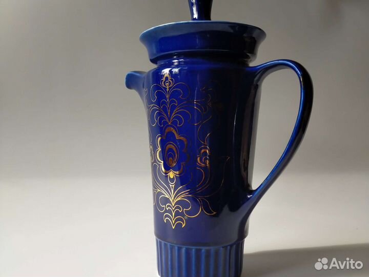 Кувшин графин кобальт, позолота СССР