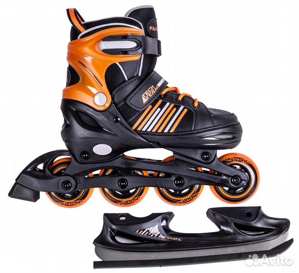Раздвижные коньки + ролики Tech Team Fanatic