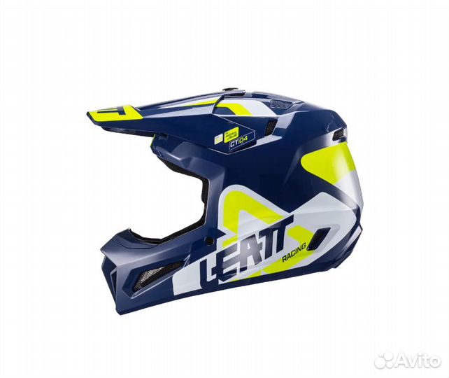 Кроссовый шлем leatt 3.5 + очки velocity 4.5 blue