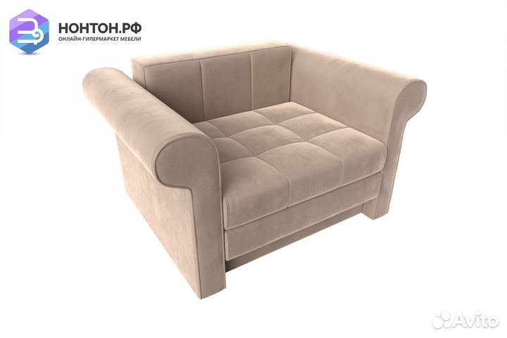 Кресло выкатное Берли велюр бежевый