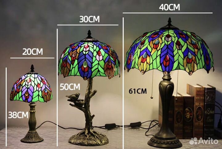 Лампа настольная тиффани новая