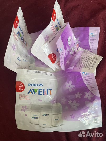 Молокоотсос avent ручной + пакеты для стерилизации