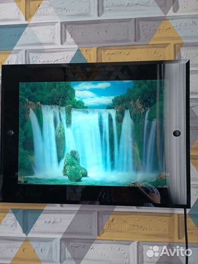 Картина светильник, водопад