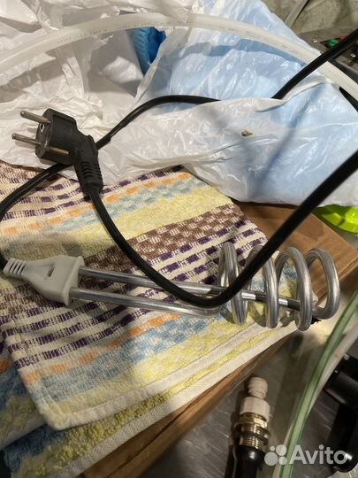 Бидон с краном и тэном 25л, всякие мелочи