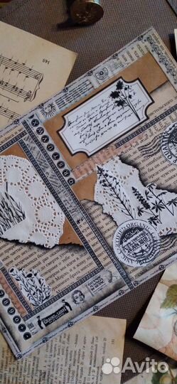 Конверт крафт с декором