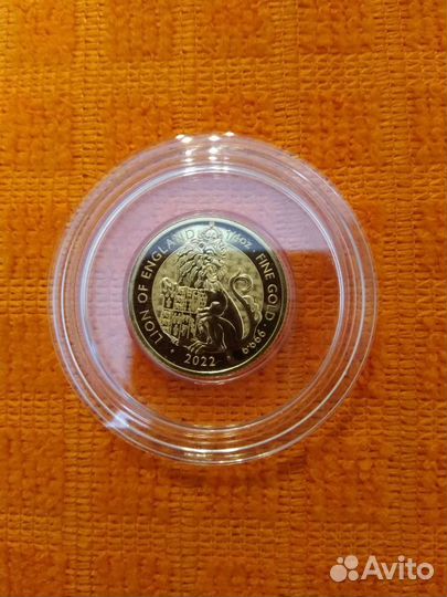 Звери Тюдоров 2022г Лев Англии золотая монета
