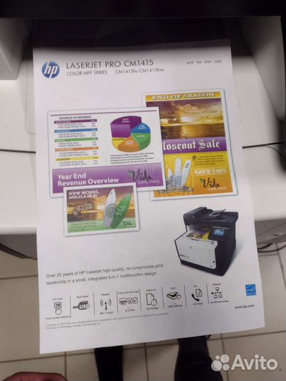 Цветное лазерное мфу HP Laserjet PRO cm1415fn