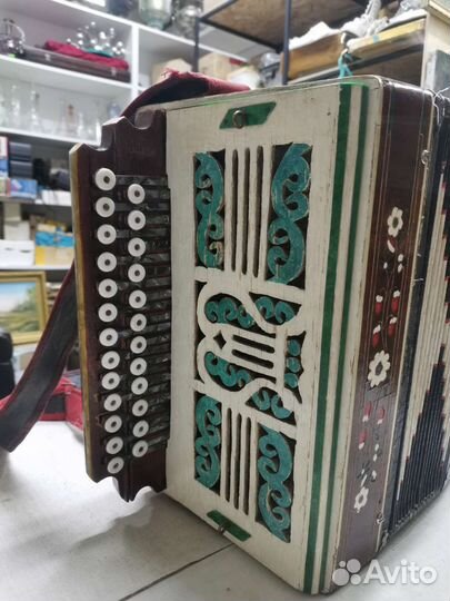 Гармонь старинная ручной работы СССР (Ч)