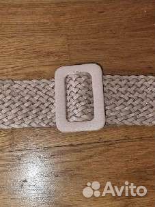 Кожанный новый ремень Mango, бежевый