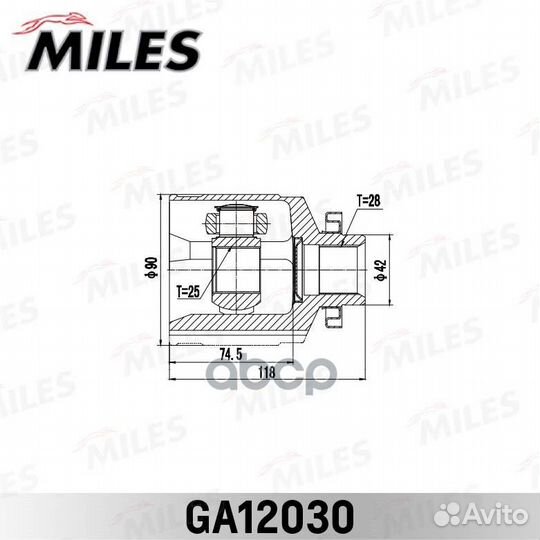 ШРУС KIA optima/magentis 09 09- (GEN) внутр.прав