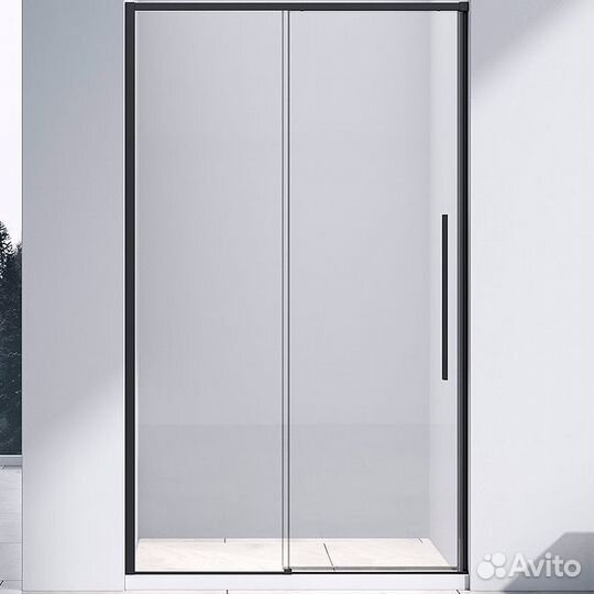 Душевая дверь Vincea Slim-N 130 черный стекло прозрачное