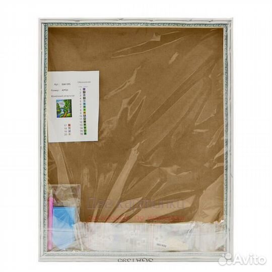 Алмазная мозаика 40x50 Синие птички на белых