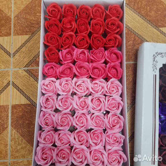 Мыльные розы в коробке