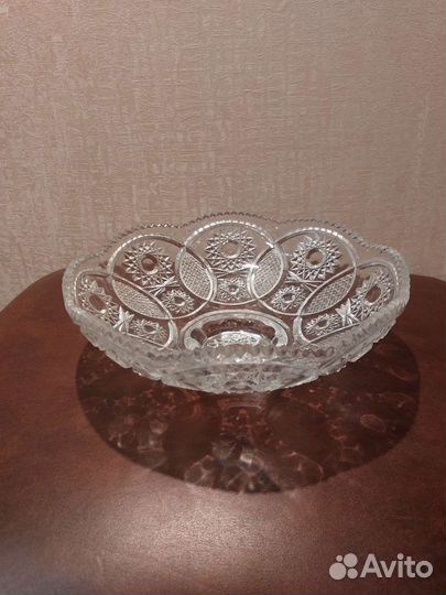 Большая хрустальная ваза для цветов,фруктов