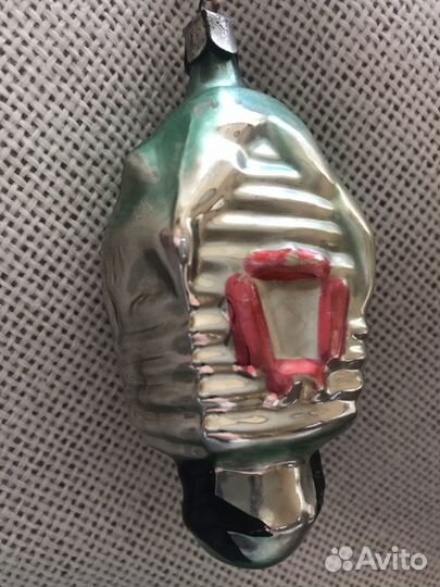 Редкая Елочная игрушка СССР Домик Избушка на курьи