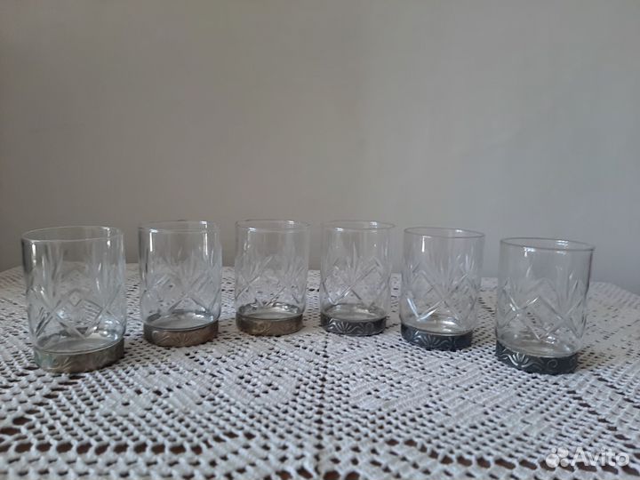 Хрустальные стопки с мельхиором