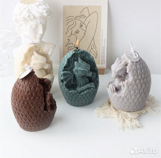 Силиконовая форма для свечей дракон