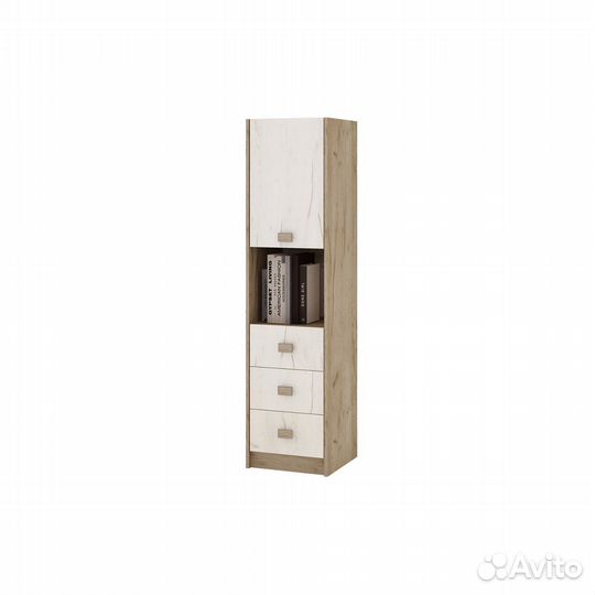 Пенал пск - Дуб крафт серый / Дуб крафт белый