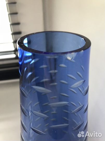 Ваза синее стекло СССР