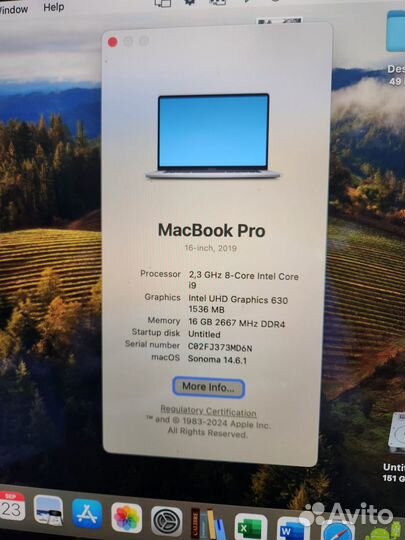 Mac book pro 2019 года 16 мб Ram 1 тб SSD