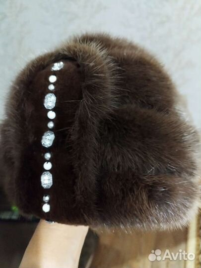 Шапка норковая женская серая