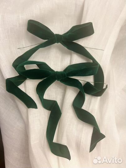 Бант новогодний на ёлку бархатный