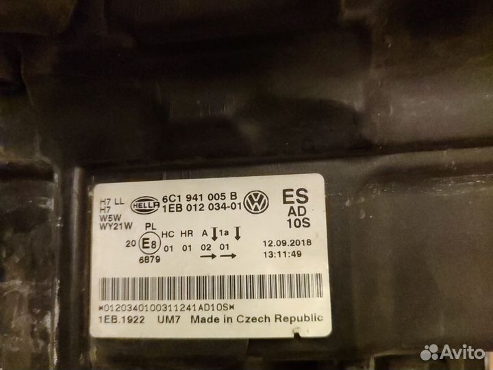 Фара левая volkswagen polo 2018