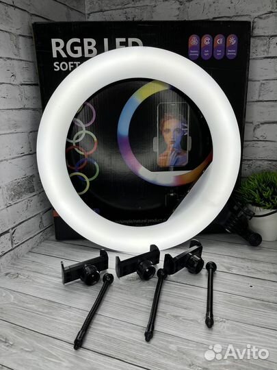 Кольцевая лампа RGB 36 см