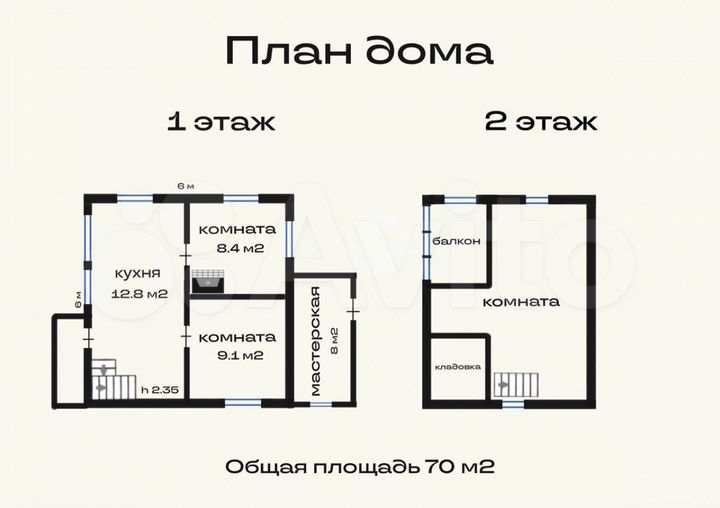Дача 70 м² на участке 12,9 сот.