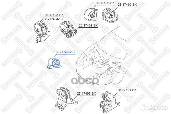 25-17490-SX подушка двигателя передняя Mitsubi