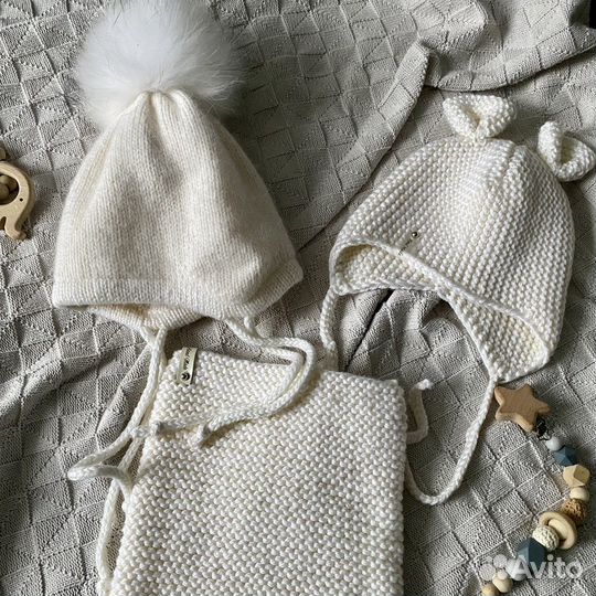 Детская шапка Эльф, с ушками, чепчик, снуд. Свяжу