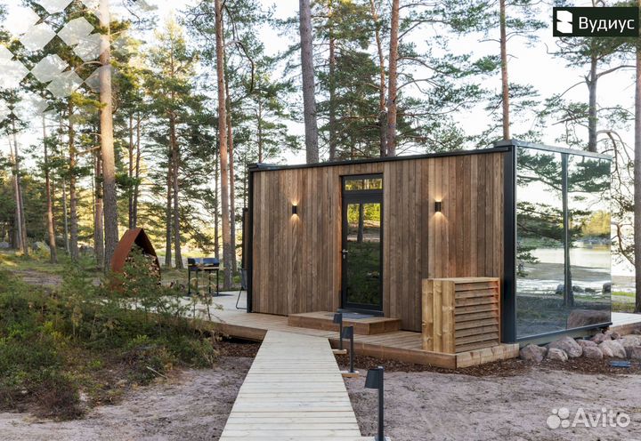 Зеркальный дом для глэмпинга с отделкой