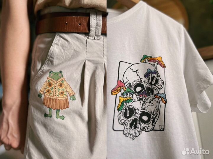 Кастом роспись одежды ручная работа на заказ