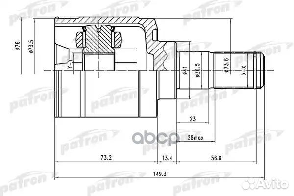 ШРУС внутренний 25x41x22 hyundai elantra HD 06