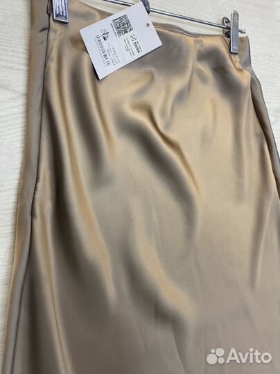 Атласная юбка миди xs, новая с биркой