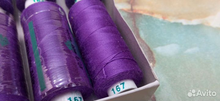 Нитки фиолетовые большой набор