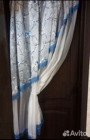 Тюль лёгкие красивые шторы из вуали на кухню
