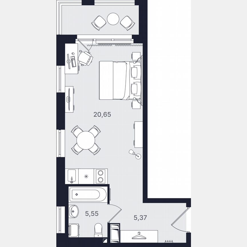 Апартаменты-студия, 31,6 м², 13/24 эт.