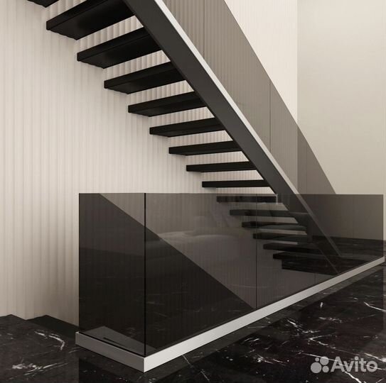 Ограждение для лестницы стеклянное