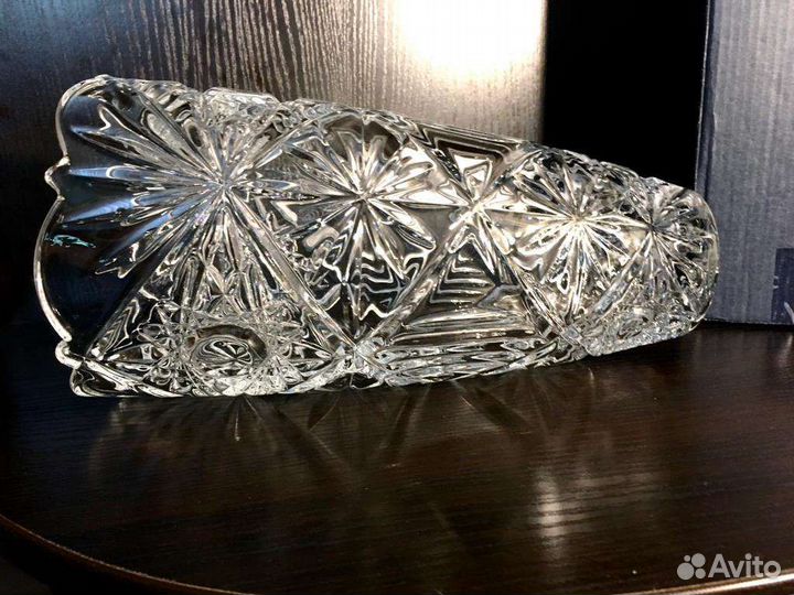 Ваза для цветов хрустальная Богемия. Новая