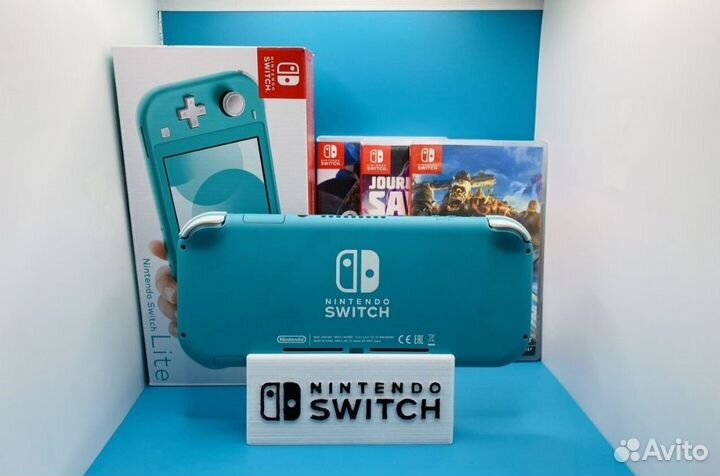 Nintendo switch lite прошитая новая + много игр