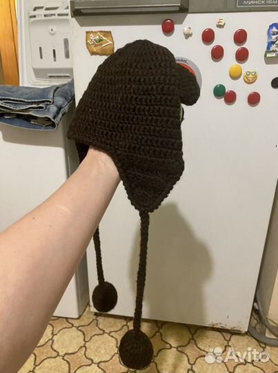 Детская шапка мишка