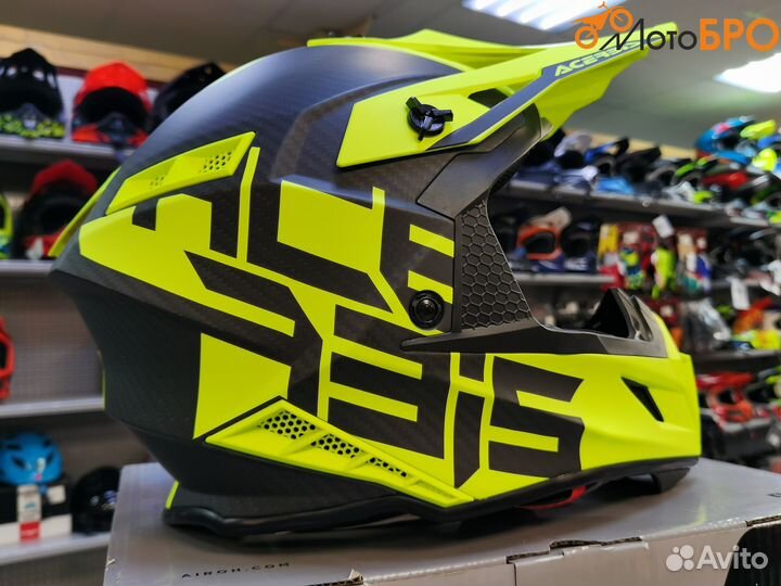 Шлем карбоновый Aсerbis steel carbon yellow fluo